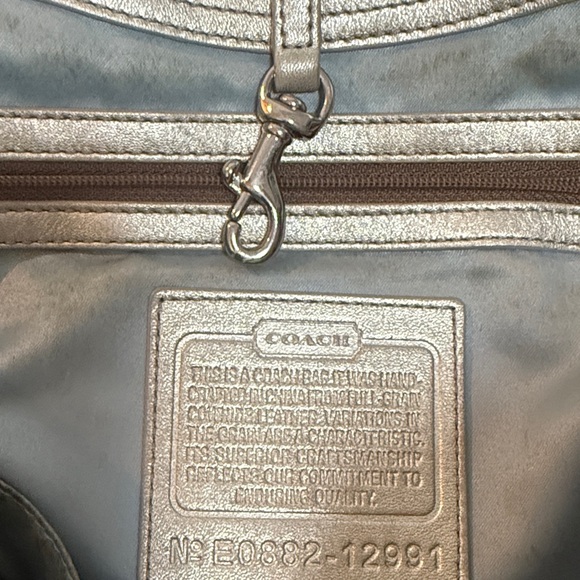 Coach Shimmering Silver Shoulder Bag - Picture 3 of 4